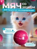 EN-382660 Игрушка для кошек, мяч со звуком. Цвет: розовый