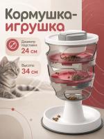 CTOY-01  Игрушка-кормушка для кошек «Чистый котик». Цвет: серый/красный 
