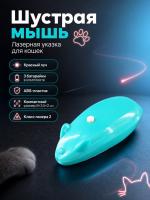 JG-003 Лазерная указка игрушка-дразнилка для кошек «Шустрая мышь» зеленый