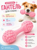 TPR 19009 Игрушка для домашних животных, Гантель. Цвет: розовый